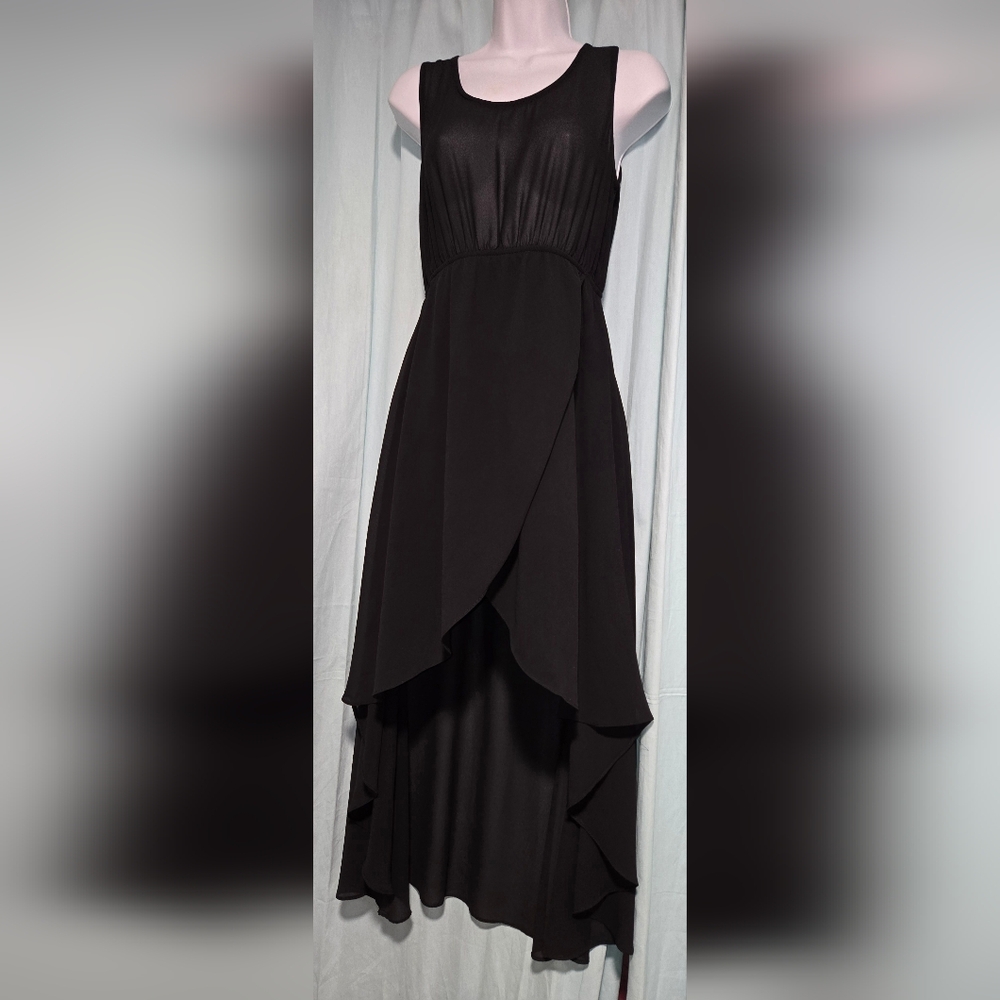 Black Asymmetrical Swimsuit Cover-up